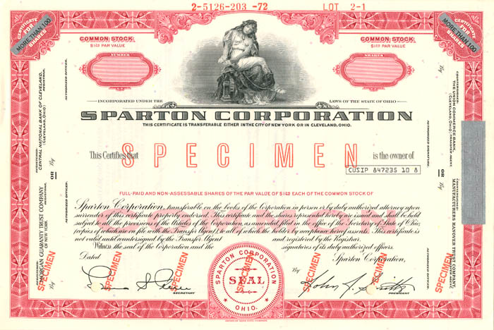 Sparton Corporation - Stock Certificate